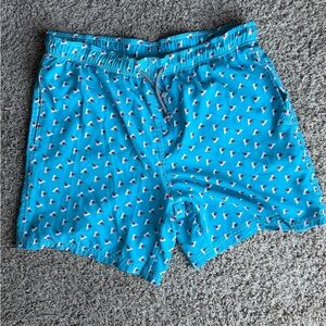 Blue Patterned Men's Shorts
